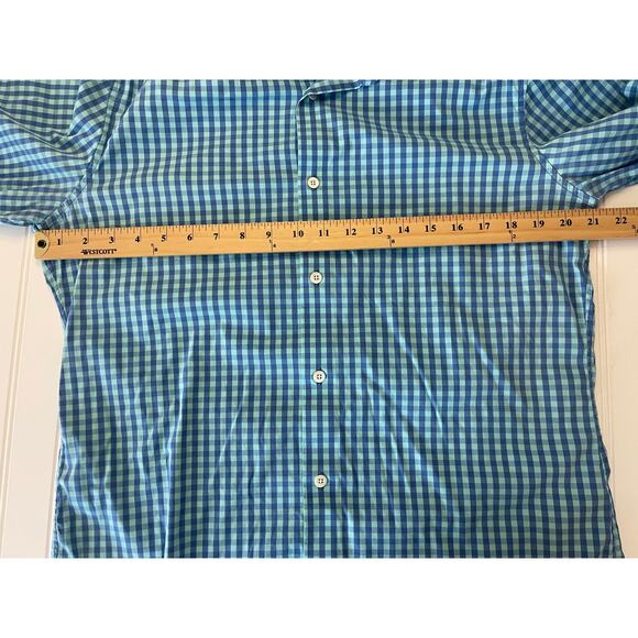 Bonobos Gingham Stretch Tailored Fit Button Down Shirt Preppy Size Mens 16 X 34 - Picture 4 of 6